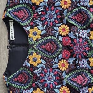 Alice + Olivia Coley Floral Embroidered Bell Sleeve Dress